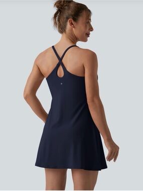 HALARA grey active Dress with shorts and pocket Crisscross Back size L